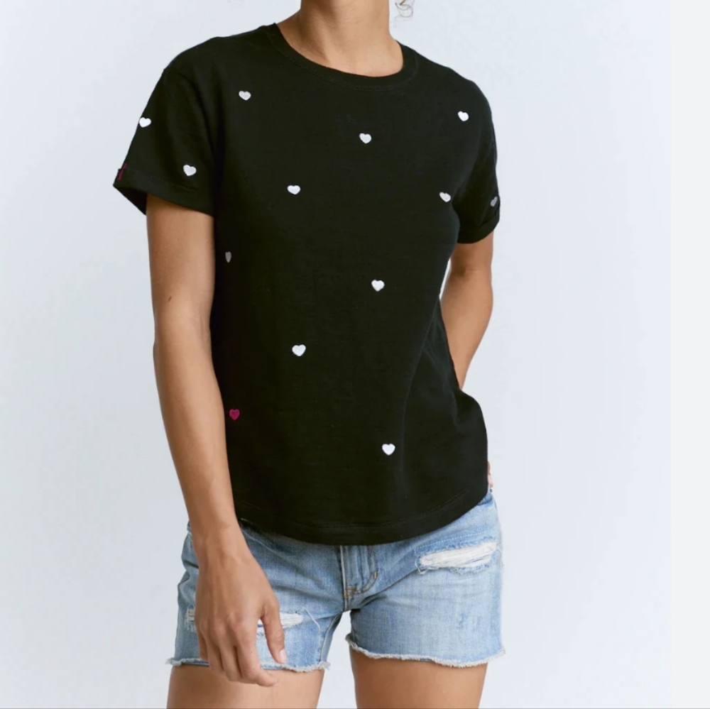 Lisa Todd Show Me Love Heart T Shirt in Black